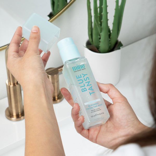 MineTan Body Skin Blue Tansy Bi-Phased Facial Tan Mist Mine Everyday