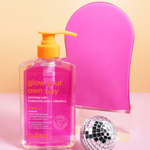 b.tan glow your own way self tan gel applicator mitt b.tan body
