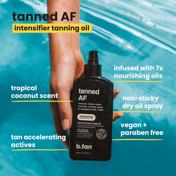 b.tan tanned AF® tanning oil b.tan body